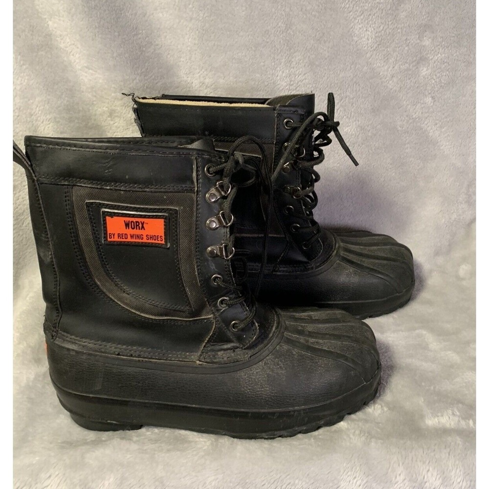 Worx Work Boots Mens 9 5910 Black Waterproof Thinsulate Red Wing Shoes